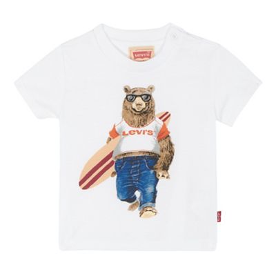 Levi's Baby boys' white bear surf board printed t-shirt